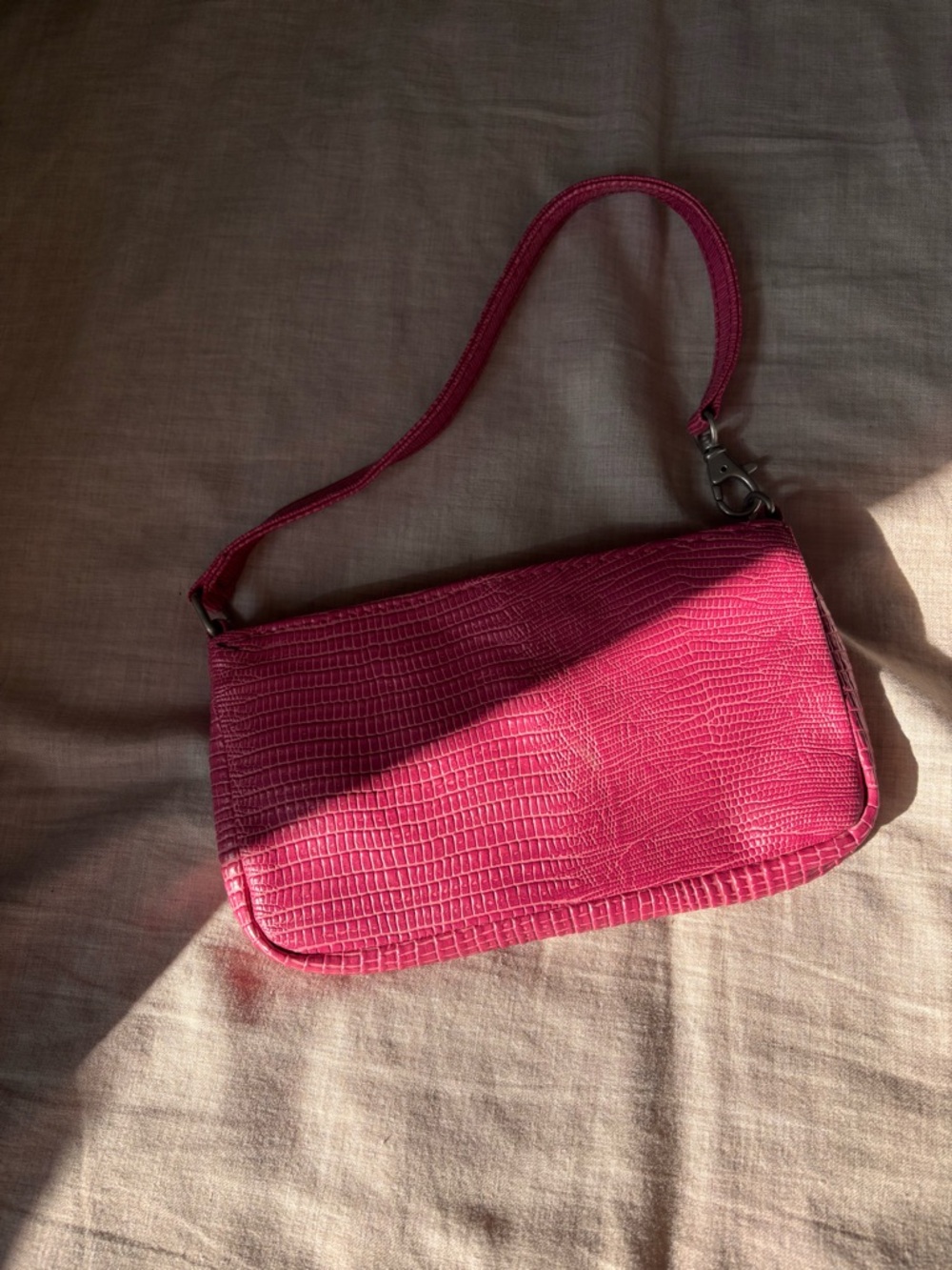 Estée Lauder Classic Pink small Croc-Embossed Shoulder Bag